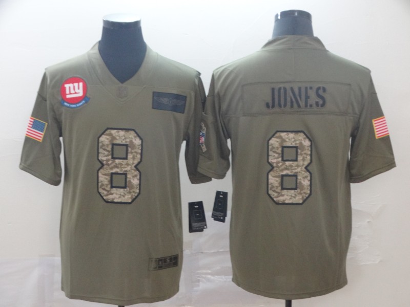 Men's New York Giants Daniel Jones #8 Brown Jersey